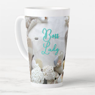 Caneca De Café Latte Chefe Lady Sand Dollar Seashells