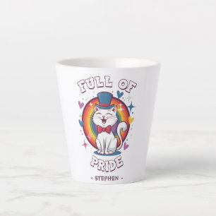 Caneca De Café Latte Cheio do Orgulho Orgulho Gato LGBTQ