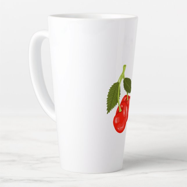 Caneca De Café Latte Cherries (Ângulo esquerdo)