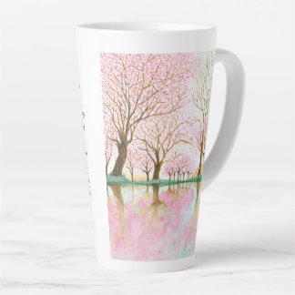 Caneca De Café Latte Cherry Blossoms of Love - Dia de as mães