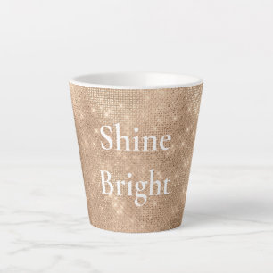 Caneca De Café Latte Chic Champagne Dourado Sparkle Glitz Natal