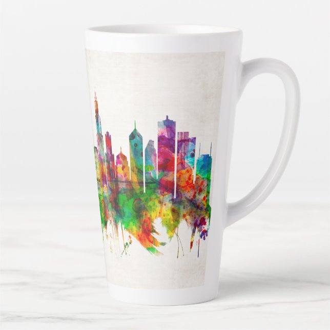 Caneca De Café Latte Chicago Illinois Skyline (Direita)