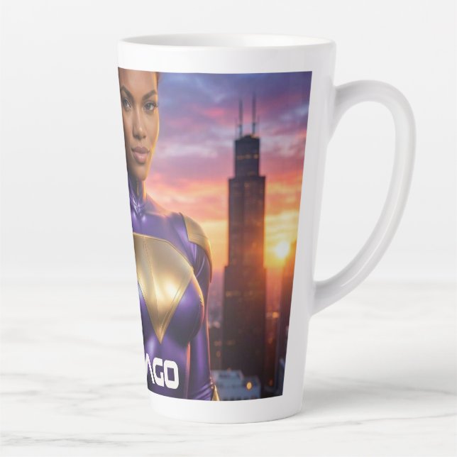CANECA DE CAFÉ LATTE CHICAGO - SUPER-HERÓI (Direita)
