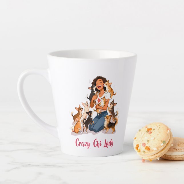 Caneca De Café Latte Chimigos - Chi Lady Louca - Chihuahua (In Situ)