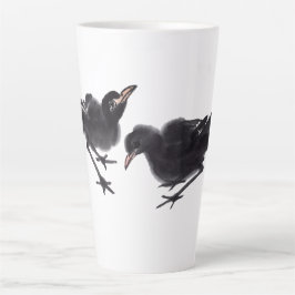 Caneca De Café Latte Chinesische Tuschekunst mit Vogelmotiv