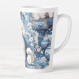 Caneca De Café Latte Chinoiserie Bichon Frise Latte Mug