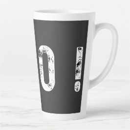 Caneca De Café Latte Chio! - Design de texto de Expressão Diversão e En