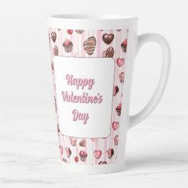 Caneca De Café Latte Choco Heart Personalizable Latte Mug