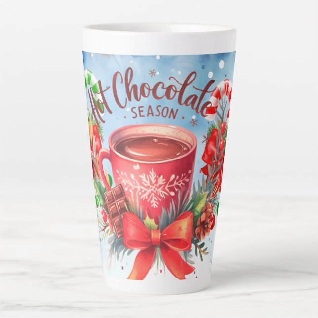 Caneca De Café Latte Chocolate quente com canas doces Latte Mug (Frente)