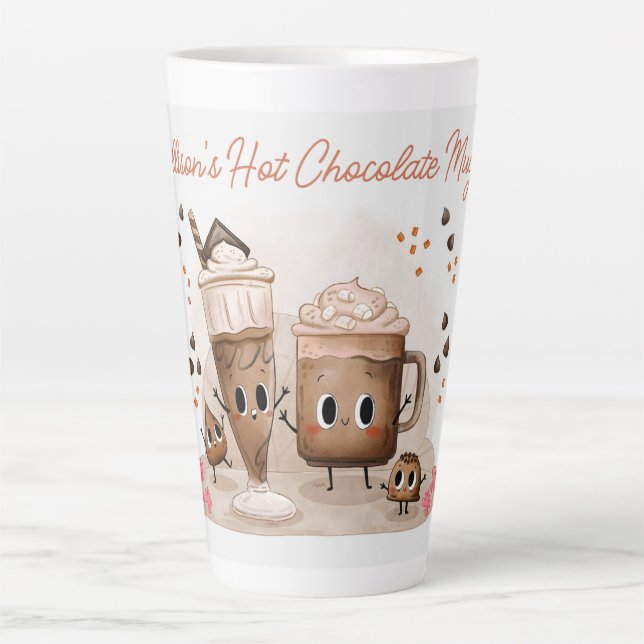 Caneca De Café Latte Chocolate Quente Personalizado (Frente)