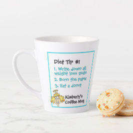 Caneca De Café Latte Christian Funny Cartoon Angel Diet Tip #1