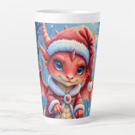 Caneca De Café Latte Christmas dragon, too cute to arrest,