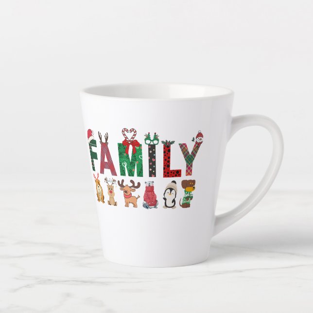 Caneca De Café Latte Christmas Family Matching Shirts | holiday family  (Direita)