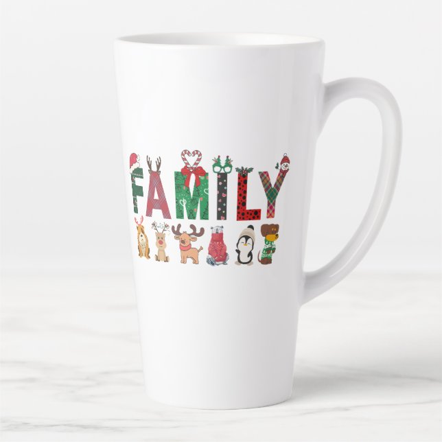 Caneca De Café Latte Christmas Family Matching Shirts | holiday family  (Direita)