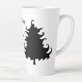 Caneca De Café Latte Christmas is Love Black Tree Saying