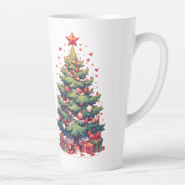 Caneca De Café Latte Christmas, New Year, Santa Claus (Direita)