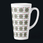 Caneca De Café Latte Christmas Snowflake Mandala<br><div class="desc">A long body pillow featuring a festive red and green snowflake mandala,  perfect for adding holiday cheer to your bedroom.</div>