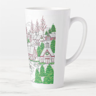 Caneca De Café Latte Christmas Village Large Latte Mug
