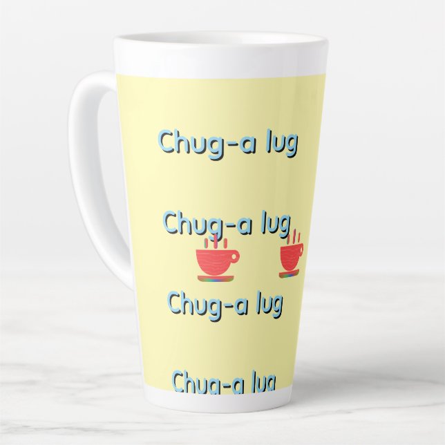 Caneca De Café Latte Chug A Lug Amarelo   (Ângulo esquerdo)