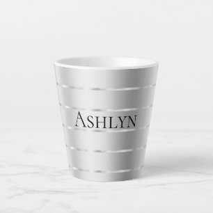 Caneca De Café Latte Chuva de Noiva com Laço de Fita Prateada