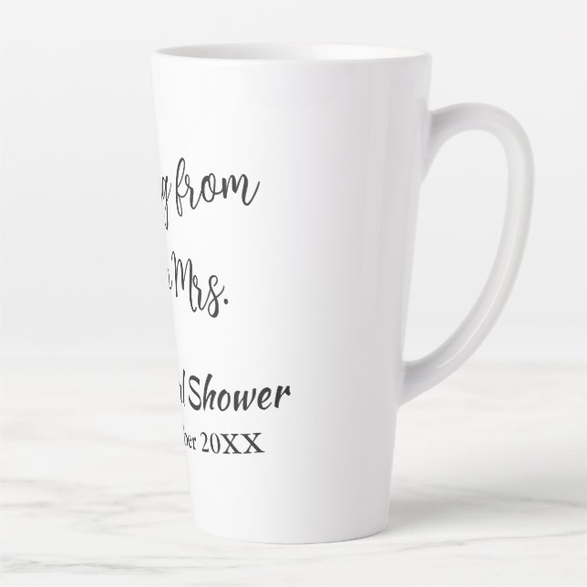 Caneca De Café Latte Chuveiro de noiva viagem adicionar nome data de se (Direita)