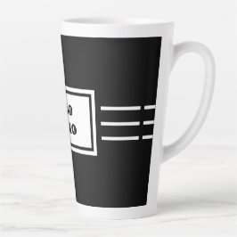 CANECA DE CAFÉ LATTE CIAO BELLO ALTO, NEGRO NEGRO NEGRO E BRANCO