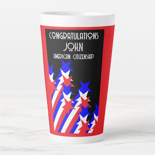 Caneca De Café Latte Cidadania dos EUA concedida (Frente)