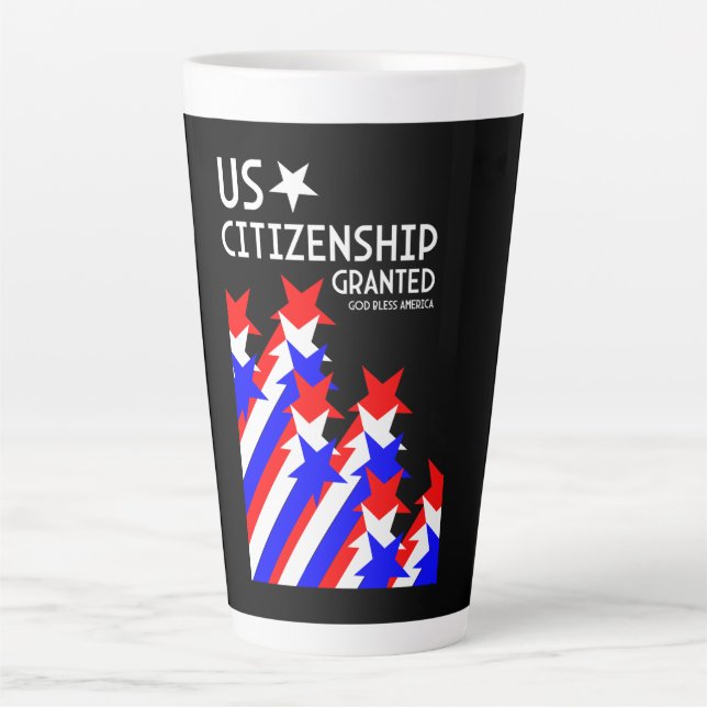 Caneca De Café Latte Cidadania dos EUA concedida (Frente)