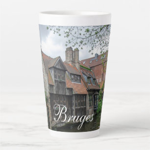 Caneca De Café Latte Cidade antiga de Bruges na Bélgica
