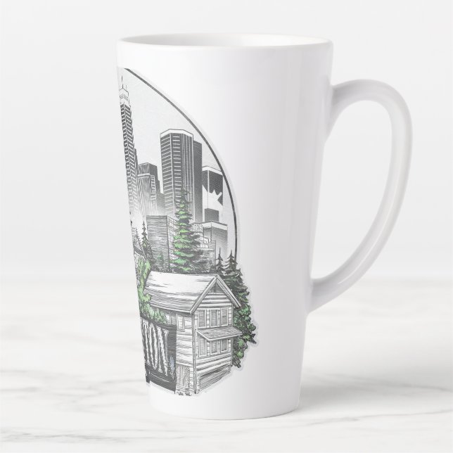 Caneca De Café Latte Cidade de Edmonton, Canadá (Direita)