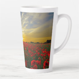 Caneca De Café Latte Cientista Cita Popies Sunset Misteriosos Latte Mug