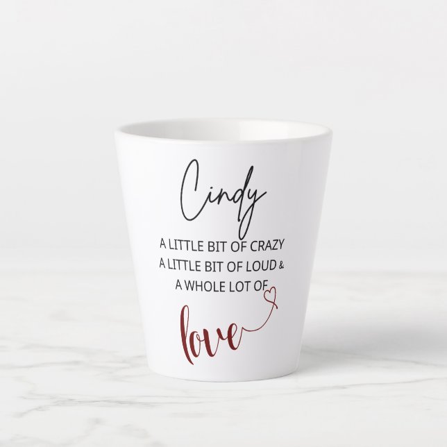 Caneca De Café Latte Cindy Love (Frente)