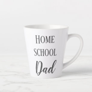 Caneca De Café Latte Cinza e Pai da escola doméstica branca