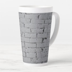 Caneca De Café Latte Cinza Pintada de Muro de tijolos