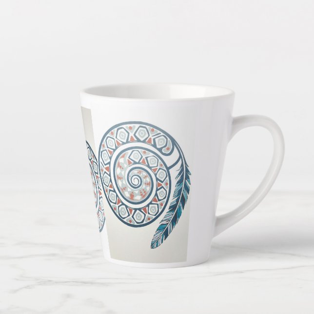 Caneca De Café Latte Círculo com pena (Direita)