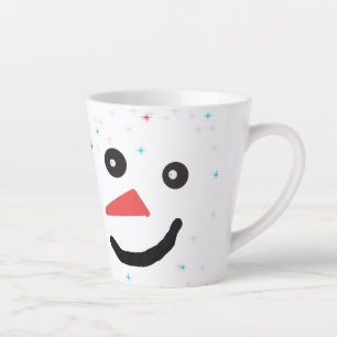 Caneca De Café Latte Círculo,Neve,Véspera de Ano Novo,Estrela