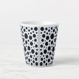 Caneca De Café Latte Círculos Pretos Hipnóticos