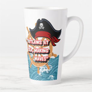 Caneca De Café Latte Citação da roda do pirata