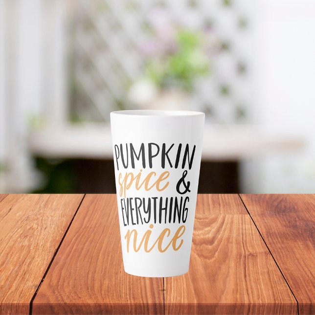 Caneca De Café Latte Citação de Ação de Graças de Pumpkin Laranja e Pre (Criador carregado)