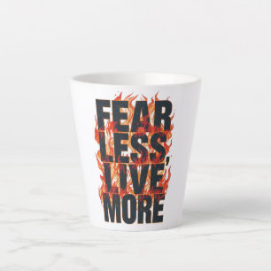Caneca De Café Latte Citação de Coragem e Vida no Estilo Grunge