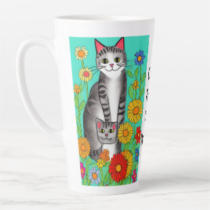 Caneca De Café Latte Citação de Gato e Gato de Gatinho