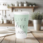 Caneca De Café Latte Citação de Mensagens de Motivação Positiva do Live<br><div class="desc">Citação de Mensagens de Motivação Positiva do Live Love Laught</div>