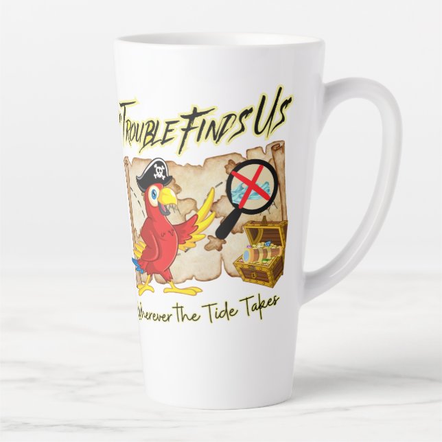 Caneca De Café Latte citação de papagaio-pirata (Direita)