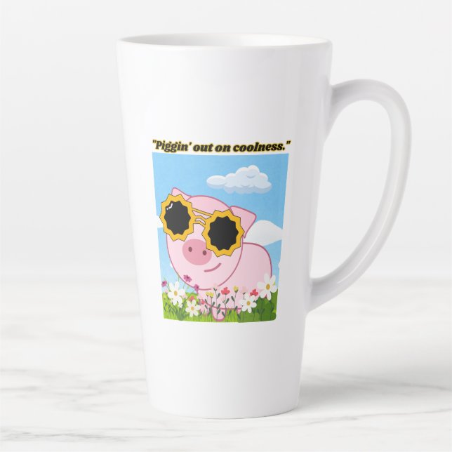 Caneca De Café Latte citação de porco - porquinho fora do frio (Direita)