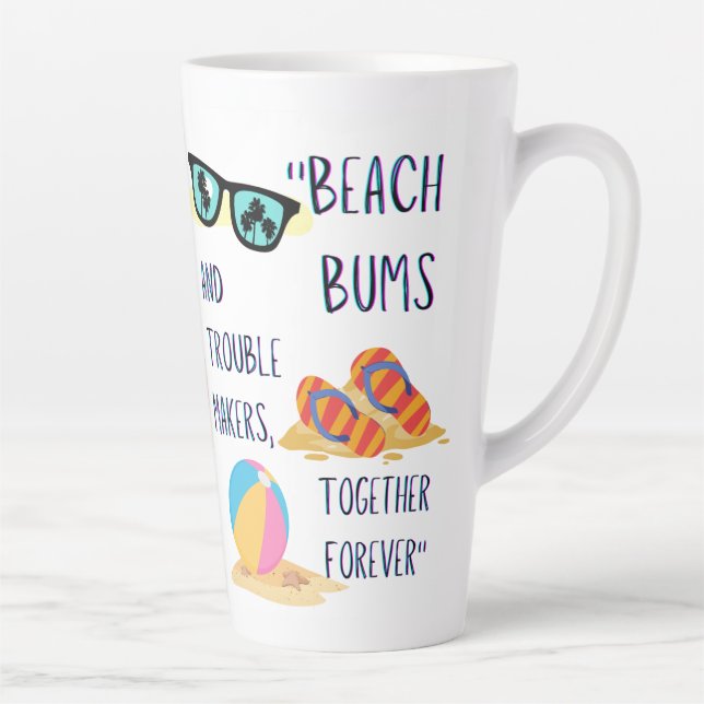 Caneca De Café Latte citação do dia de praia (Direita)