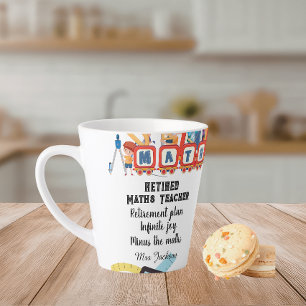 Caneca De Café Latte Citação engraçada de aposentadoria de professor de