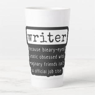 Caneca De Café Latte Citação engraçada de escritores para autores e out