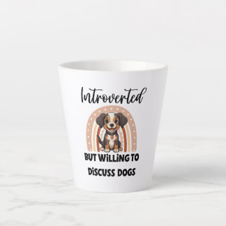 Caneca De Café Latte Citação engraçada para amantes de cães introvertid