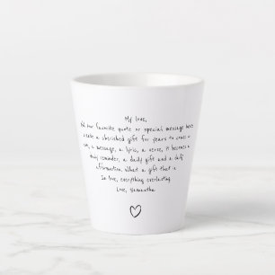 Caneca De Café Latte Citação Personalizada Escrita à Mão Café Chá