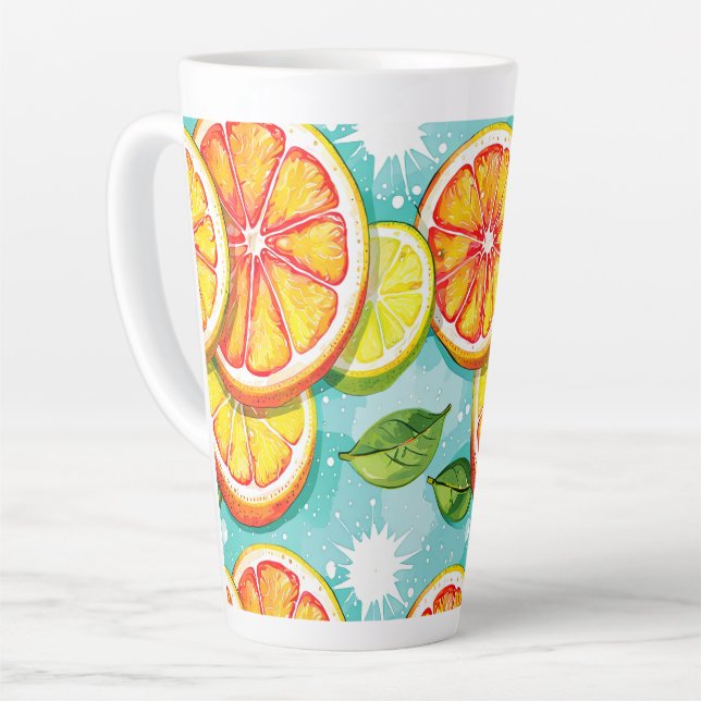 Caneca De Café Latte Citrus Splash (Ângulo esquerdo)